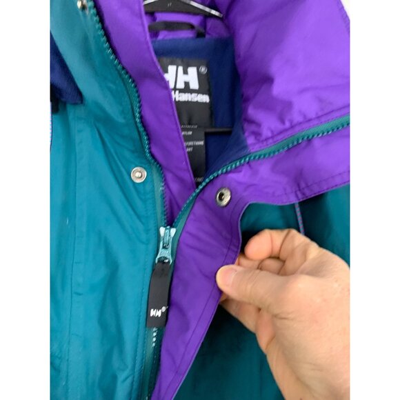 Helly Hansen Mens VTG 90s Waterproof Insulated Parka Teal Purple S RY10367 EUC - Picture 11 of 12